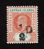 Lot # 564 CAYMAN ISLANDS: 1907, King Edward VII ½d On 5s Salmon & Green And 1d On 5s Salmon & Green Later Corner Copy - Kaimaninseln