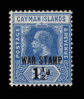 Lot # 566 CAYMAN ISLANDS: 1917 War Stamp 1 ½ On 2½ Deep Blue - Caimán (Islas)