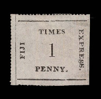 Lot # 571 FIJI: 1871, Times Express, 1d Black On Rose, Laid Bâtonné Paper - Fidji (...-1970)