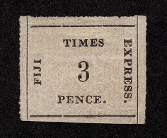 Lot # 572 FIJI: 1871, Times Express, 3d Black On Rose, Laid Bâtonné Paper - Fiji (...-1970)