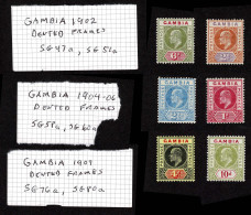 Lot # 575 GAMBIA:: 1902 To 1909 2d, 6d, 1d, 2½d, 4d, 10d King Edward VII “dented Frame” Variety Selection Of 6 Stamps Fr - Gambia (...-1964)