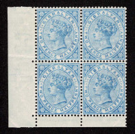 Lot # 576 GIBRALTAR: 1886, Queen Victoria, 2½d Blue, Watermark Inverted, Block Of Four, Never Hinged - Costa De Oro (...-1957)