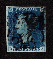 Lot # 589 1840, Queen Victoria First Issue, 2d Blue - Usados