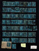 Lot # 595 1841-51 "White Lines" 2d Blue 90 Used Copies - Used Stamps