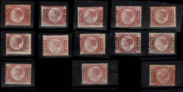 Lot # 600 1870-79, ½d Rose Red Plates Complete Less Numbers 9,20 - Lettres & Documents