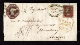 Lot # 608 Internal Registered Usage: 1854, Queen Victoria (embossed), 6d Purple Cut To Shape, Together With Perforated 1 - Cartas & Documentos