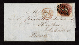 Lot # 610 Used To France: 1848, Queen Victoria (embossed), 10d Brown - Covers & Documents