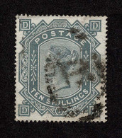 Lot # 624 1878, Queen Victoria, 10s Greenish Gray, Sheet Margin Maltese Cross Watermark At Bottom - Lettres & Documents