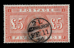 Lot # 631 1882, Queen Victoria, £5 Orange On White Paper - Oblitérés