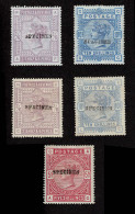Lot # 634 1883-84 2/6, 5s And 10sh Selection Of 5 High Values With "Specimen" (type 9) Overprints. - Unclassified