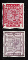 Lot # 636 1883-84 2/6, Lilac, 5s Carmine Rose - Neufs