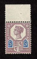 Lot # 651 1887, Queen Victoria Jubilee, 5d Dull Purple & Blue, Die I Top Sheet Margin Copy - Neufs