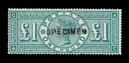 Lot # 652 1891, Queen Victoria, £1 Green SPECIMEN Overprint Type II - Non Classés