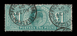 Lot # 655 1902, King Edward VII, De La Rue Printing, £1 Dull Blue Green - Neufs