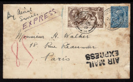 Lot # 659 Used TO France:1919, 2 Sh 6d King George V “Seahorse”, Bradbury, Wilkinson Printing, 2s 6d Chocolate Brown Com - Cartas & Documentos