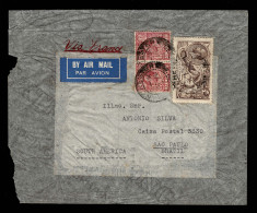 Lot # 666 Used To Brazil: 1919 King George V “Seahorse”, Bradbury, Wilkinson Printing, 2s6d Pale Brown 6d Reddish Purple - Cartas & Documentos
