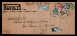 Lot # 667 Used To Brazil: 1918, King George V “Seahorse”, Bradbury, Wilkinson Printing, 2s6d Olive Brown 1924 ½d, 2½d, 4 - Lettres & Documents