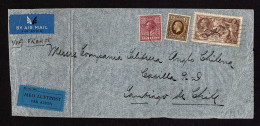 Lot # 678 USED To Chile: Via French Airmail 1934, King George V Re-engraved “Seahorse”, 2s6d Chocolate Brown, 1936, King - Covers & Documents