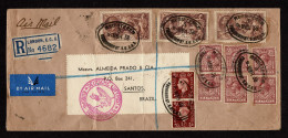 Lot # 686 Used To Brazil: 1934, King George V Re-engraved “Seahorse”, 2s6d Chocolate Brown THREE COPIES, 6p Reddish Purp - Cartas & Documentos