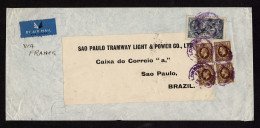 Lot # 701 Used To Brazil: 1934, King George V Re-engraved “Seahorse”, 10s Indigo, And 1936, King George V (photogravure) - Cartas & Documentos