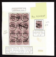 Lot # 731 Govt. Parcels: Usage Group Comprising: 1897 1d Lilac, Used Block Of Twelve - Officials