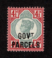 Lot # 734 Govt. Parcels:, 1892, 4½d Green & Carmine - Officials