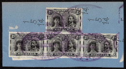 Lot # 805 Rhodesia 1910 -13, King George V “Double Head”: 2d Black & Slate Gray, Perf 14 Irregular Block Of Four - Rhodesien & Nyasaland (1954-1963)