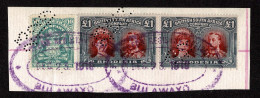 Lot # 817 Rhodesia 1910 -13, King George V “Double Head”: £1 Red & Black Perf 14 RSCG Variant Perf 14, PAIR, Together Wi - Rhodesien & Nyasaland (1954-1963)