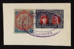 Lot # 820 Rhodesia 1910 -13, King George V “Double Head”:, £1 Red & Black, Perf 15 Together With 4s Large Arms - Rhodésie & Nyasaland (1954-1963)