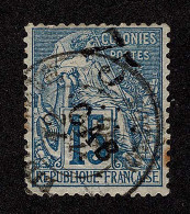 Lot # 844 GABON: 1886, 75c On 15c Blue - Usados