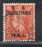 TRIPOLITANIA OCCUPAZIONE BRITANNICA 1951 BA B.A. 1m Su 1/2p USATO USED OBLITERE' - Tripolitania