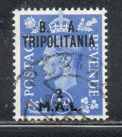 TRIPOLITANIA OCCUPAZIONE BRITANNICA 1951 BA B.A. 2m Su 1p USATO USED OBLITERE' - Tripolitaine