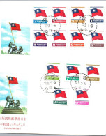 China Taiwan Formosa 2 Different FDC Covers Flag - Omslagen