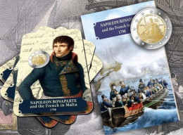 Malte 2023 : 2€ Commémorative 'Napoléon Bonaparte Et Les 225 Ans De L'arrivée Des Français à Malte' (coincard) - DISPO - Malte