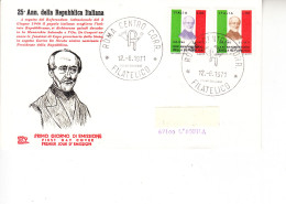 ITALIA 1971 - Sasone  1149/50 - Giuseppe Mazzini - Annullo Speciale Roma - - Indiani D'America