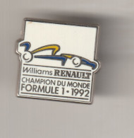 Pin's    Renault Champion Du Monde F1 En 1992 - Renault