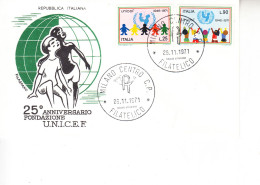 ITALIA  1971 - Sassone  1161/2  - Annullo Speciale Milano - UNICEF - UNICEF