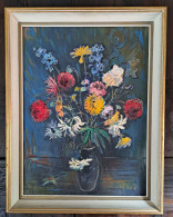 " J.P. Calteux" Blumen Gemälde , Luxemburgischer Maler - Oils