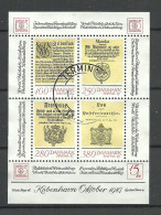 DENMARK Dänemark Danmark 1985 Expo Hafnia Block S/S Michel 4 O - Blocks & Kleinbögen