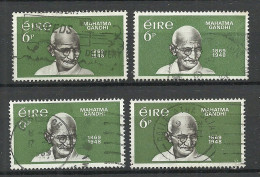 IRLAND IRELAND 1969 Michel 235 O  Mahatma Gandhi, O, 4 Exemplares - Mahatma Gandhi