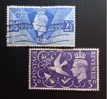 Grande Bretagne 1946 King George VI - Modèle: Harold L -2½P & 3P Used - Used Stamps