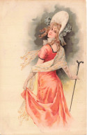 ILLUSTRATION NON SIGNE - Une Bergère - Carte Postale Ancienne - Vor 1900