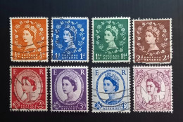 Grande Bretagne 1952 -1954 Queen Elizabeth II – Gravure: Printed By Harrison -Set 8 Stamps Used - Used Stamps