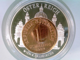 Münze/Medaille, Inlay-Prägung Österreich, Sammlermünze 1996, CU Versilbert Mit Vergoldetem Inlay - Numismatik