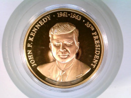 Münze/Medaille, The Greatest US Presidents, John F. Kennedy, Sammlermünze 2009, Cu Vergoldet - Numismatica