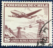 Chile - Chili - C18/48 - 1959 - (°)used - Michel 552 - Vliegtuig Boven Skilift - Chili