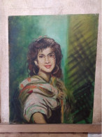 Tableau Portrait Féminin Gitane Ou Hispanique - Oils