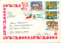 Chile Cover Sent Air Mail To Switzerland 11-10-1974 Topic Stamps - Chili