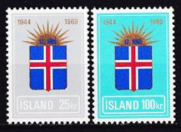 1969. Iceland. 25th Anniversary Of Republic. MNH. Mi. Nr. 430-31 - Ungebraucht