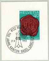 Schweiz / Helvetia 1983, Sonderstempel Kanton Basel-Landschaft Muttenz, Basler Stab - Autres & Non Classés